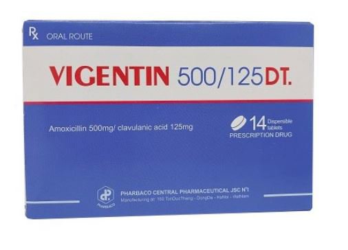 Công dụng thuốc Vigentin 500/125 DT