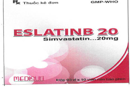 Công dụng thuốc Eslatinb 20